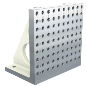 Angle plates, grey cast iron, wide  with grid holes