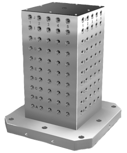 Cubi di staffaggio in ghisa grigia con fori modulari