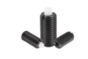 Spring plungers  with hexagon socket and flattened POM thrust pin, steel