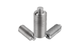 Spring plungers  with hexagon socket and flattened thrust pin, stainless steel