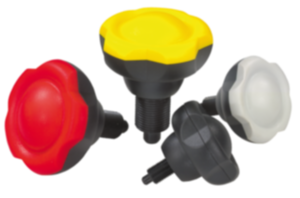 indexing plungers, steel with plastic five lobe grip