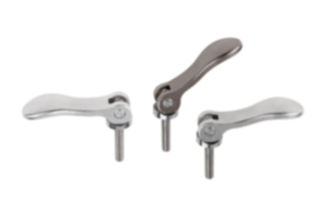 Cam levers, stainless steel, adjustable  with external thread, thrust washer and stud stainless steel - inch