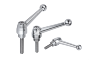 Manette indexable en inox avec filetage, insert fileté en inox