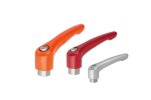 Clamping levers, die-cast zinc with internal thread, threaded insert stainless steel