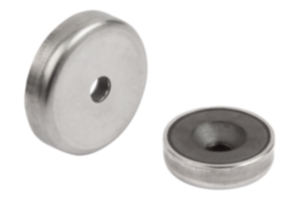 Magnets shallow pot with countersink  hard ferrite with stainless-steel housing