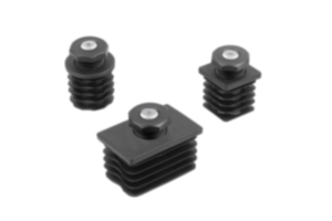 Adjustment plugs, plastic with non-slip inserts  for round and square tubes