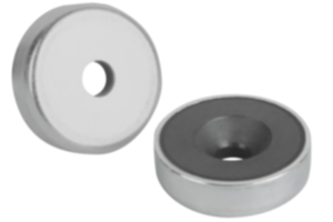 Magnets shallow pot with countersink  hard ferrite