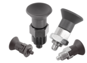 Arretierbolzen Stahl oder Edelstahl kurze Ausführung mit Kunststoff-Pilzgriff - inch Arretierbolzen Stahl oder Edelstahl kurze Ausführung mit Kunststoff-Pilzgriff - inch