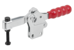 Toggle clamps horizontal  with straight foot and adjustable clamping spindle